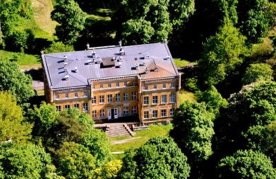Castle for sale powiat gorzowski, gmina Witnica, Dąbroszyn, Pałac w Dąbroszynie, Lubusz, Drone view