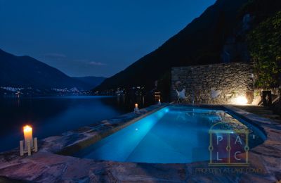 Historic property for sale Brienno, Lombardy, Pool at Night