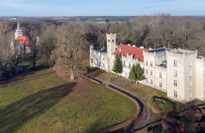 Castle for sale Gościeszyn, Pałac w Gościeszynie, Greater Poland, Drone view