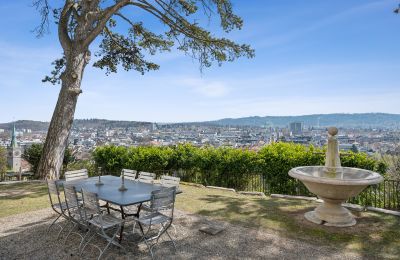 Historic Villa for sale Biel/Bienne, Alpenstrasse 95, Bern, Panoramablick über die Bieler Dächer, die Alpenkette und den Bielersee