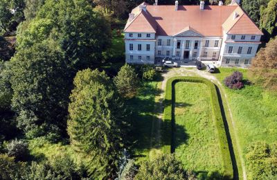Castle for sale Siedlec, Pałac w Siedlcu, Greater Poland, Drone view