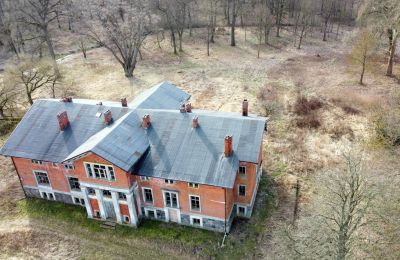 Manor house for sale Bolkowice, Dwór w Bolkowicach, West Pomerania, Drone view