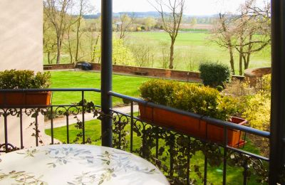 Castle for sale 61137 Schöneck, Hesse, Balkon mit Blick in den Schloßpark