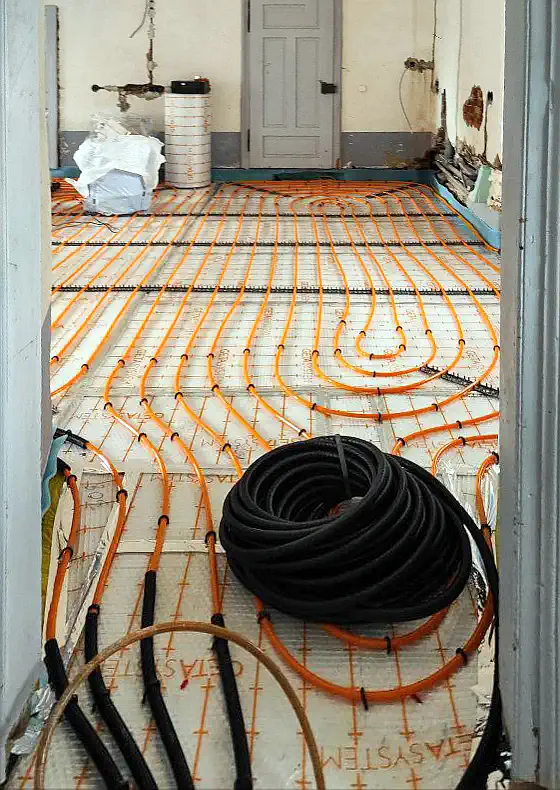 Installation of underfloor heating in a castle