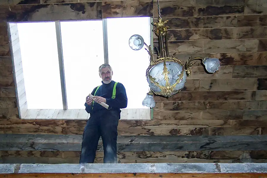 Mill in Southern France: Main living area during renovation