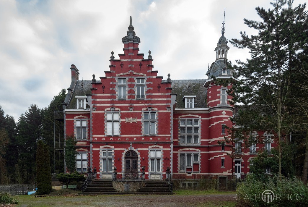 Palace near Huy, built in flemish neo-renaissance style , Huy