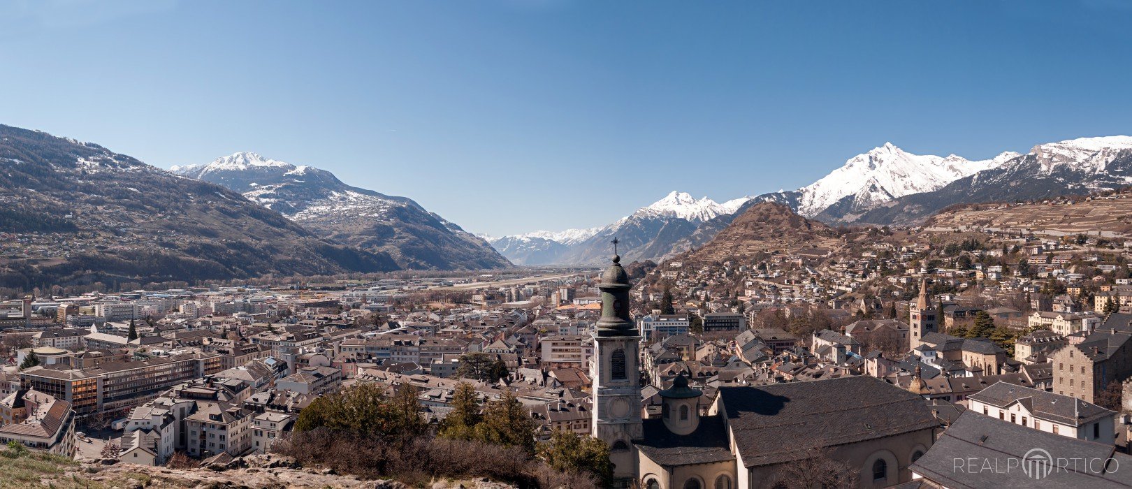 Panorama of Sion (Spot at Basilique de Valère), Sion