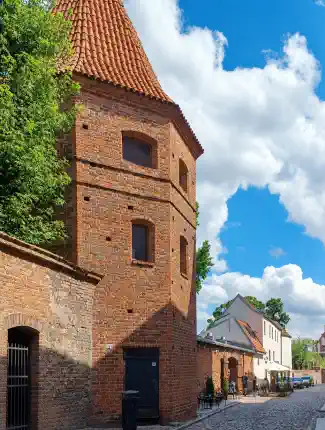 Historic fortified tower in the old town of Toruń, Toruń, Kuyavia-Pomerania